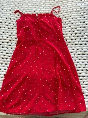 Red Heart Print Sundress